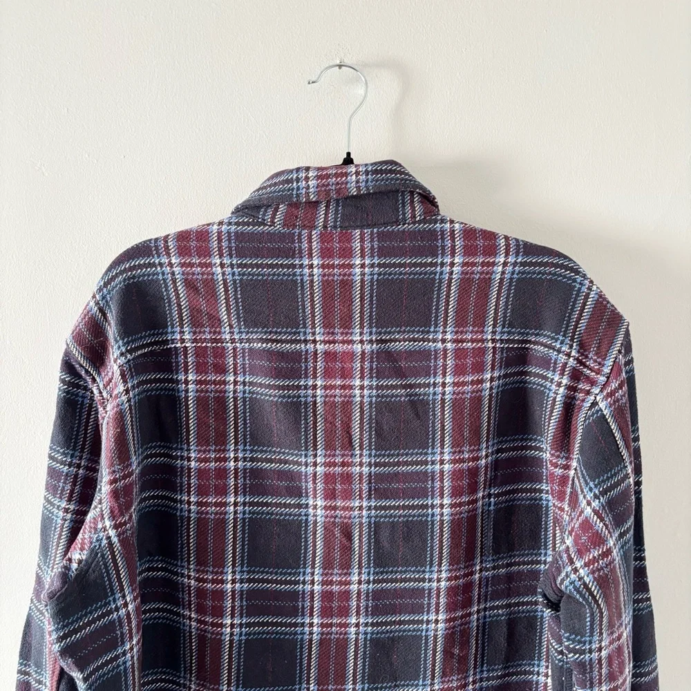 All Saints Men’s Kitazawa Check Overshirt Long Sleeve Top Thick Knit Button-Up